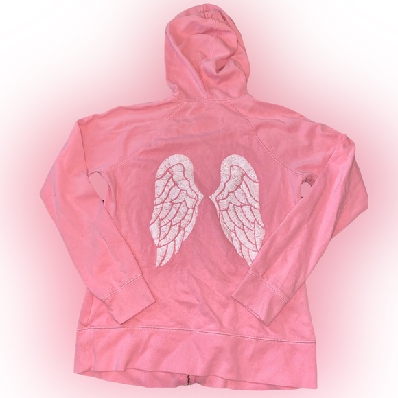 Victoria's Secret Jackets & Blazers - VICTORIA’S SECRET PINK Y2K ANGEL WING SEQUINED ZIP-UP JACKET // SIZE SMALL 🪽